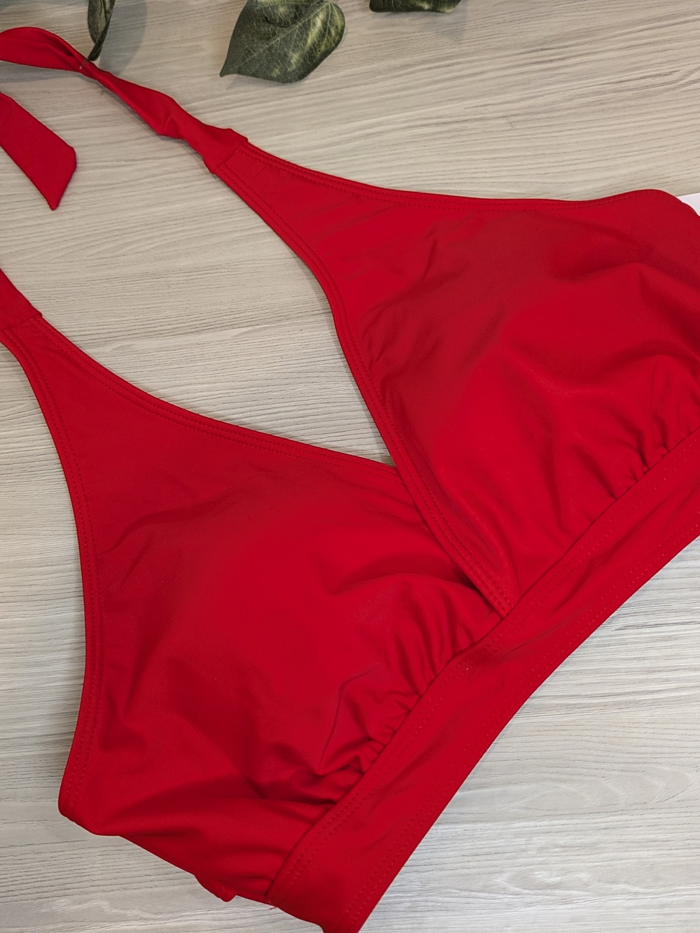 Classic Red Triangle Bikini Top - Women's Swim